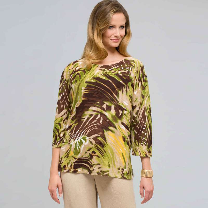 Boat Neck Tunic, earth brown combo, large image number 0